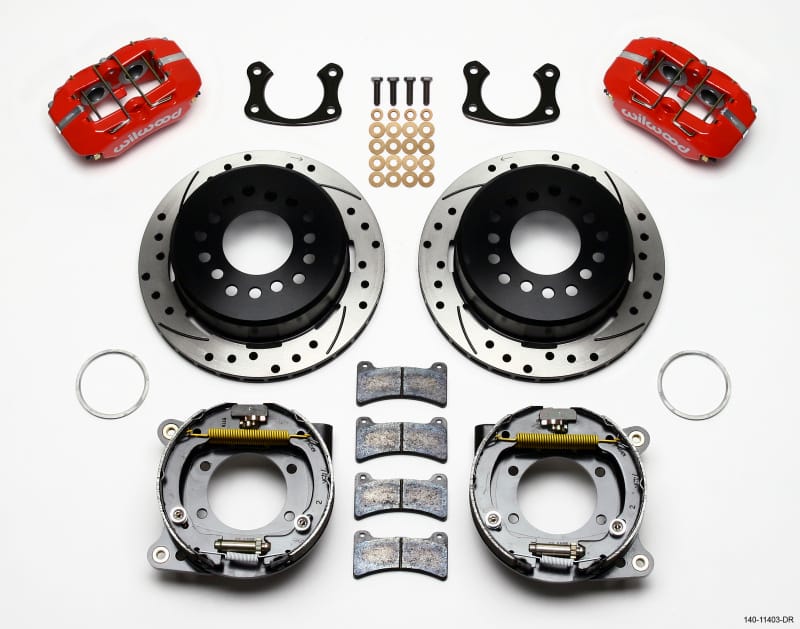 Wilwood — KIT,REAR,DISC/DRUM,SMALL FORD,2.50 OFFSE 1PC 11.00,SRP,RED