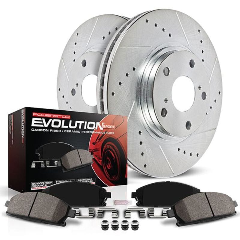 PowerStop — Z23 Daily Driver Carbon-Fiber Ceramic Brake Pad and Drilled & Slotted Rotor Kit