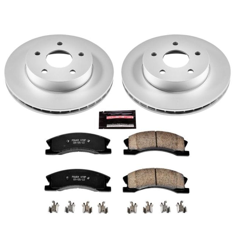 PowerStop — Genuine Geomet Coated Rotor and Low-Dust Ceramic Brake Pad Kit