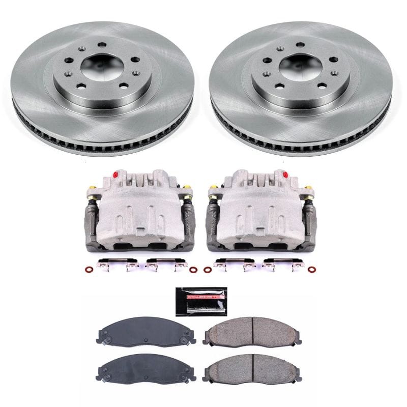PowerStop — OE Stock Replacement Low-Dust Ceramic Brake Pad, Rotor and Caliper Kit
