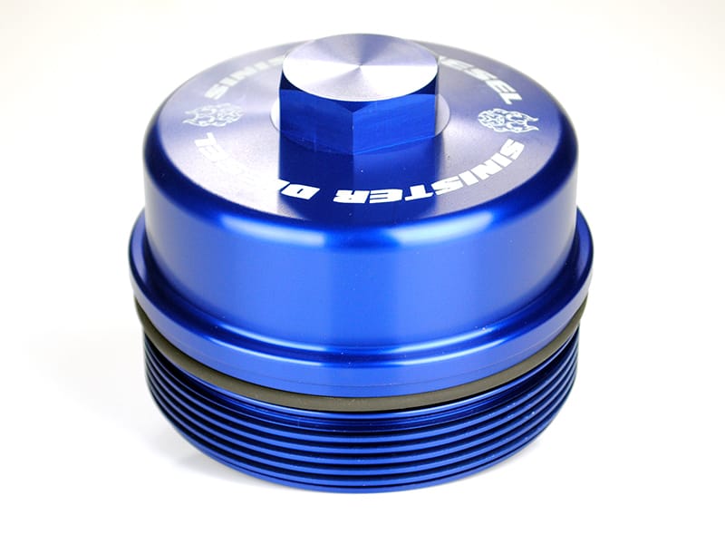 Sinister Diesel — Billet Blue Cap Kit for 2003-2007 Ford Powerstroke 6.0L