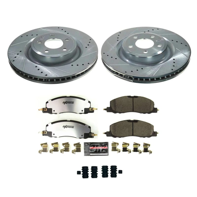 PowerStop — Z36 Truck and SUV Carbon-Fiber Ceramic Brake Pad and Drilled & Slotted Rotor Kit