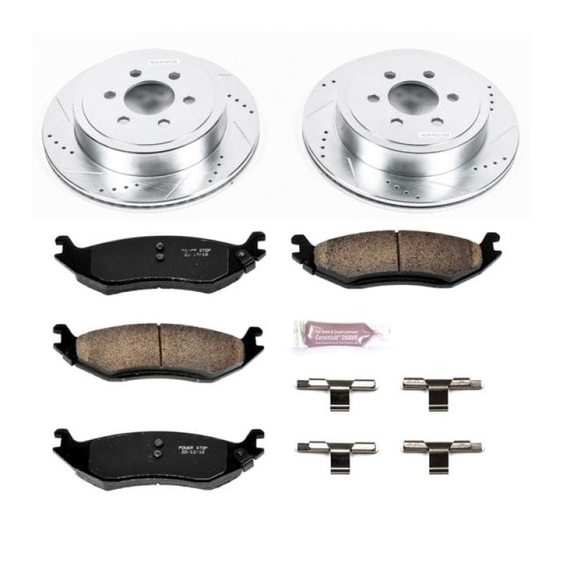 PowerStop — Z23 Daily Driver Carbon-Fiber Ceramic Brake Pad and Drilled & Slotted Rotor Kit
