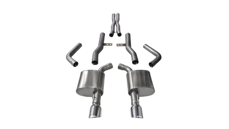 CORSA Performance — 2.75in. Cat-Back Dual Rear Exit with Single 4.5in. Polished Pro-Series Tips