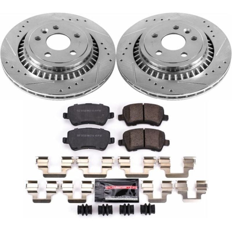 PowerStop — Z23 Daily Driver Carbon-Fiber Ceramic Brake Pad and Drilled & Slotted Rotor Kit