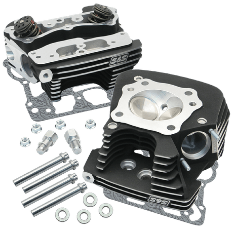 S&S Cycle — S&S Cycle 08-16 Touring Super Stock 89cc Cylinder Head Kit - Wrinkle Black