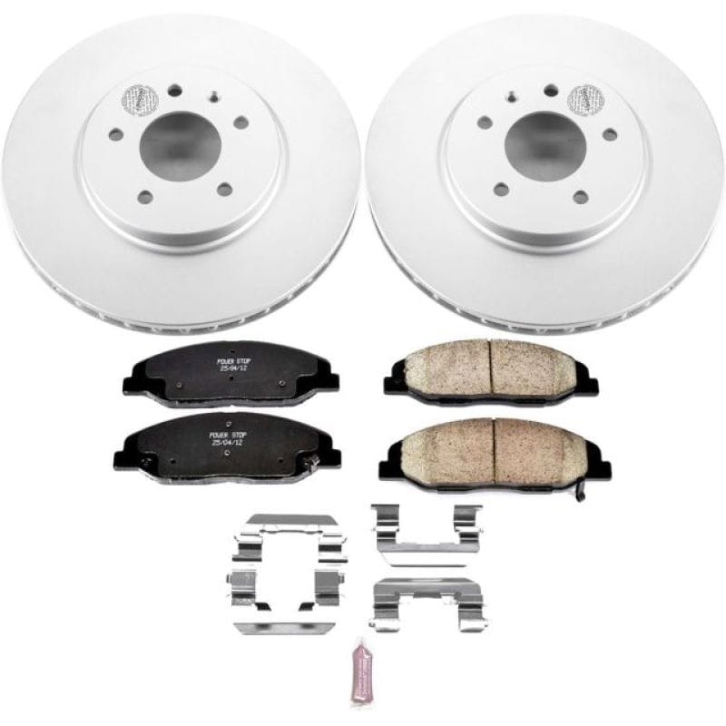 PowerStop — Genuine Geomet Coated Rotor and Low-Dust Ceramic Brake Pad Kit