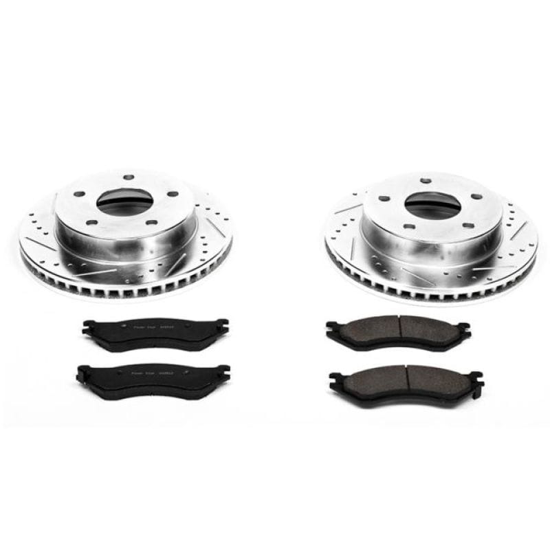 PowerStop — Z23 Daily Driver Carbon-Fiber Ceramic Brake Pad and Drilled & Slotted Rotor Kit