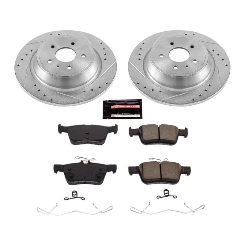 PowerStop — Z23 Daily Driver Carbon-Fiber Ceramic Brake Pad and Drilled & Slotted Rotor Kit