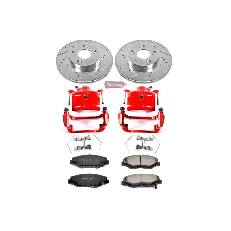 PowerStop — Z36 Truck and SUV Ceramic Brake Pad, Drilled & Slotted Rotor, and Caliper Kit
