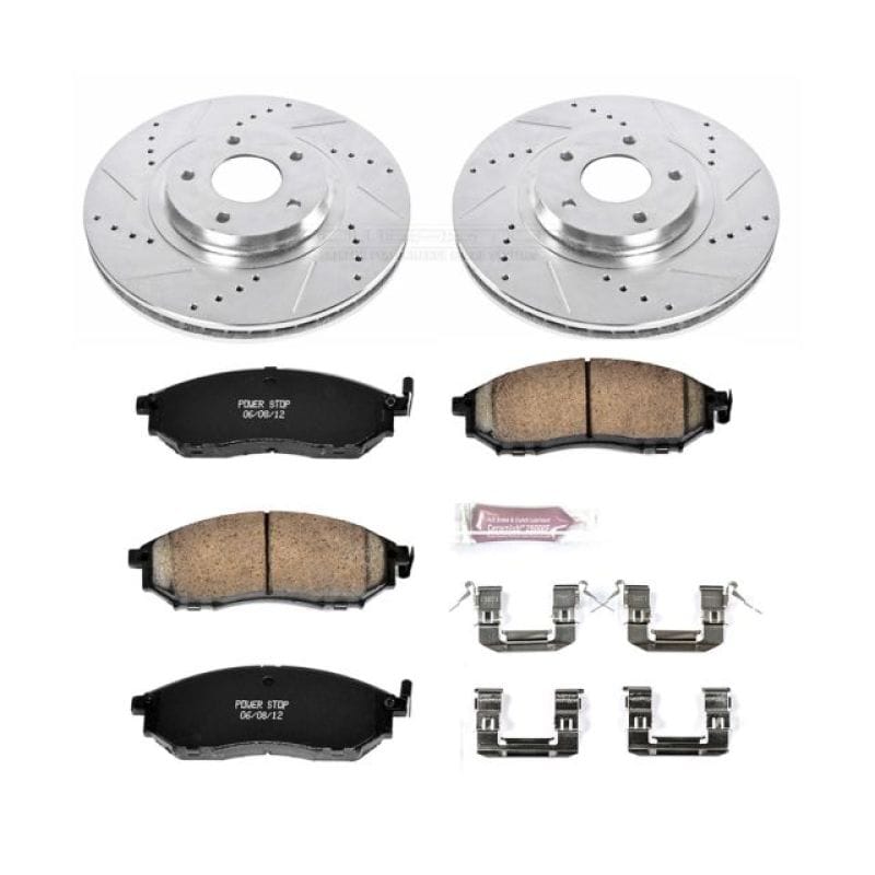 PowerStop — Z23 Daily Driver Carbon-Fiber Ceramic Brake Pad and Drilled & Slotted Rotor Kit