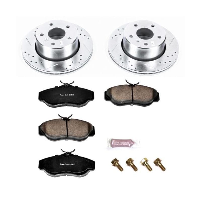 PowerStop — Z23 Daily Driver Carbon-Fiber Ceramic Brake Pad and Drilled & Slotted Rotor Kit