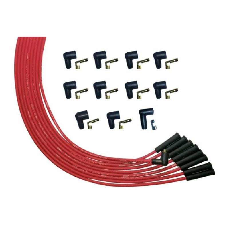 Moroso — Moroso V8 Universal Str Plug Ends Non- HEI Ultra Spark Plug Wire Set - Red