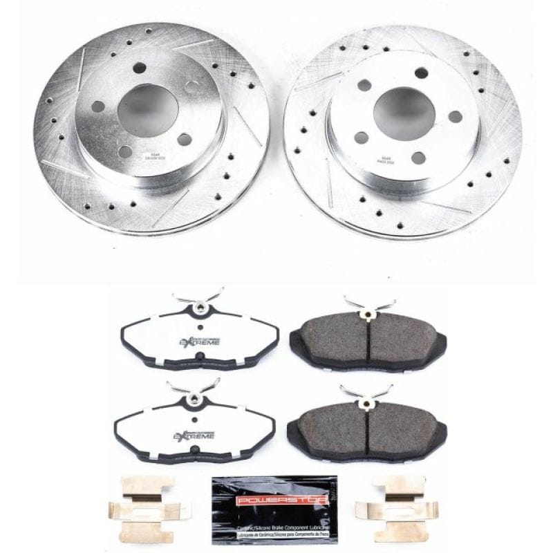 PowerStop — Z26 Street Performance Ceramic Brake Pad and Drilled & Slotted Rotor Kit