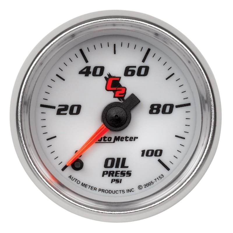 AutoMeter — GAUGE, OIL PRESSURE, 2 1/16", 100PSI, DIGITAL STEPPER MOTOR, C2