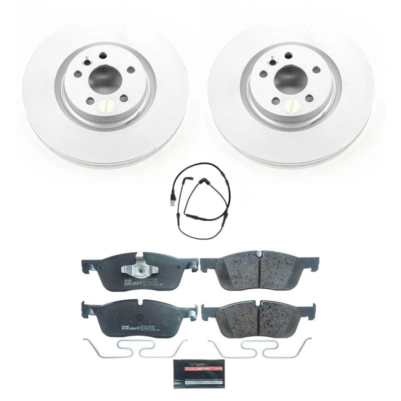PowerStop — Genuine Geomet Coated Rotors, ECE-R90 Brake Pads + Hardware Kit