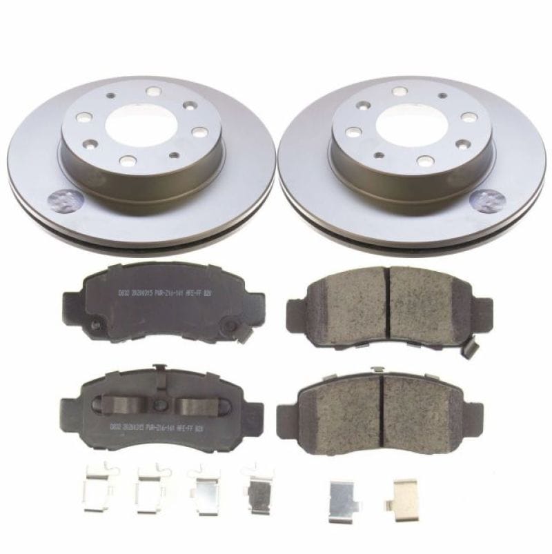 PowerStop — Genuine Geomet Coated Rotor and Low-Dust Ceramic Brake Pad Kit