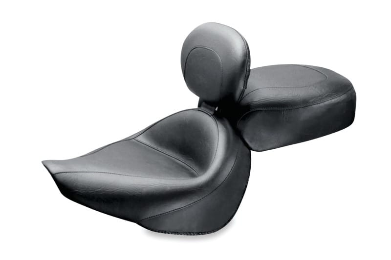 Mustang Motorcycle — Mustang 95-05 Kawasaki Vulcan 800,96-05 800 Classic Touring 2PC Seat w/Driver Backrest - Black