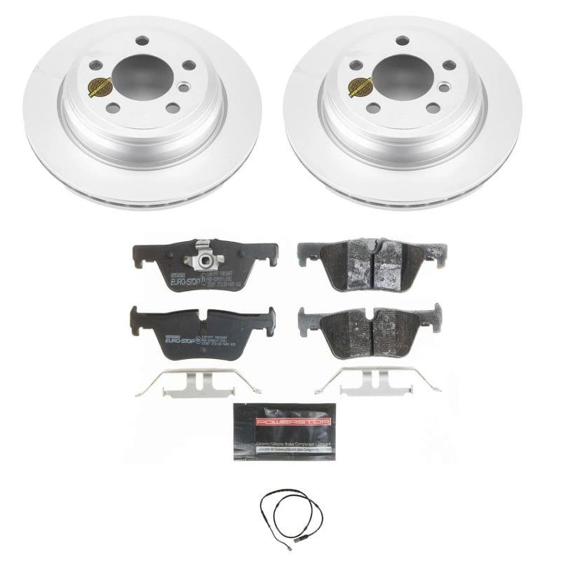 PowerStop — Genuine Geomet Coated Rotors, ECE-R90 Brake Pads + Hardware Kit