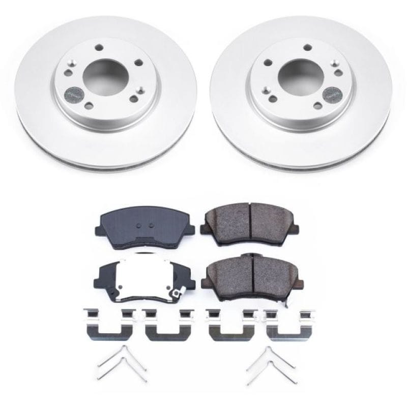 PowerStop — Genuine Geomet Coated Rotor and Low-Dust Ceramic Brake Pad Kit