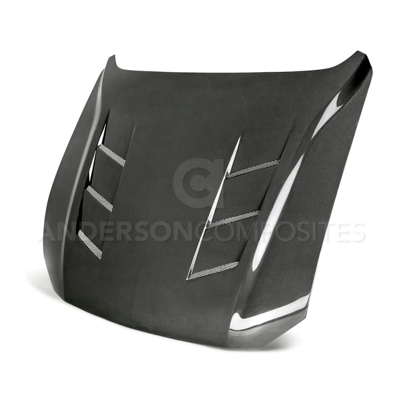Anderson Composites — Anderson Composites 2018 Ford Mustang GT Type-SA Style Heat Extractor Double Sided Carbon Fiber Hood