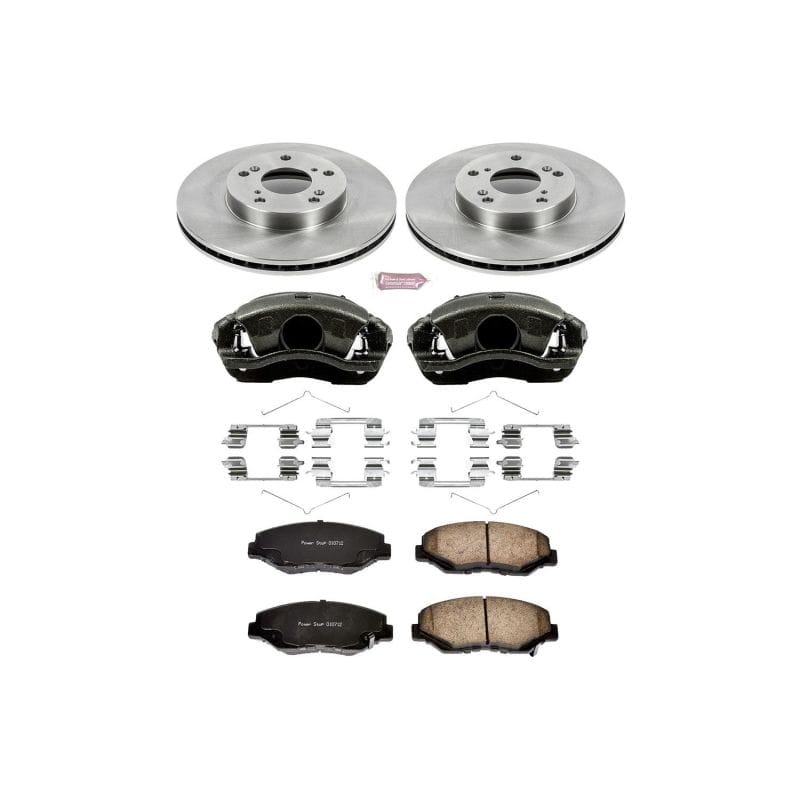 PowerStop — OE Stock Replacement Low-Dust Ceramic Brake Pad, Rotor and Caliper Kit