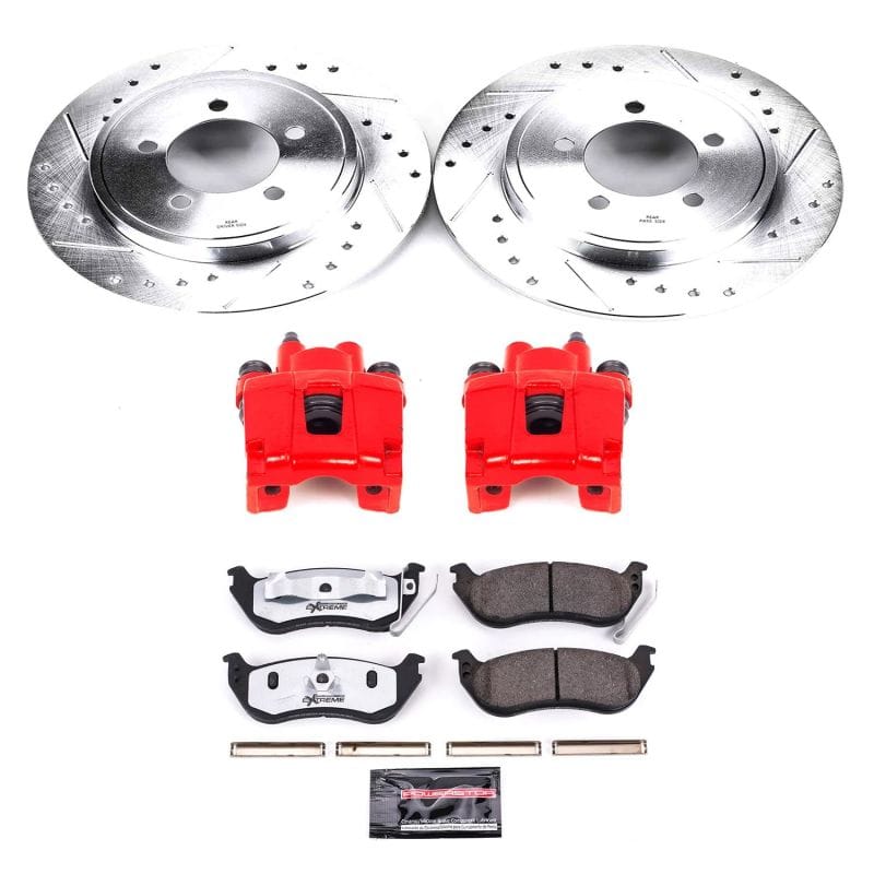 PowerStop — Z36 Truck and SUV Ceramic Brake Pad, Drilled & Slotted Rotor, and Caliper Kit