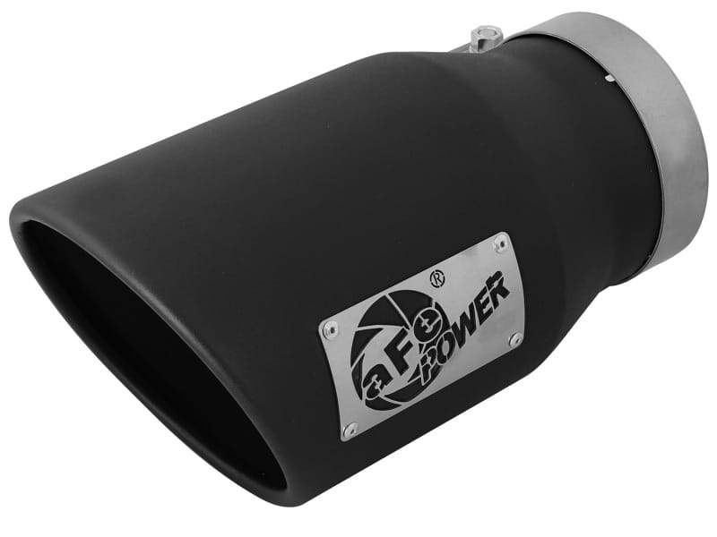 aFe — MACH Force-Xp 409 Stainless Steel Clamp-on Exhaust Tip Black Left Side Exit