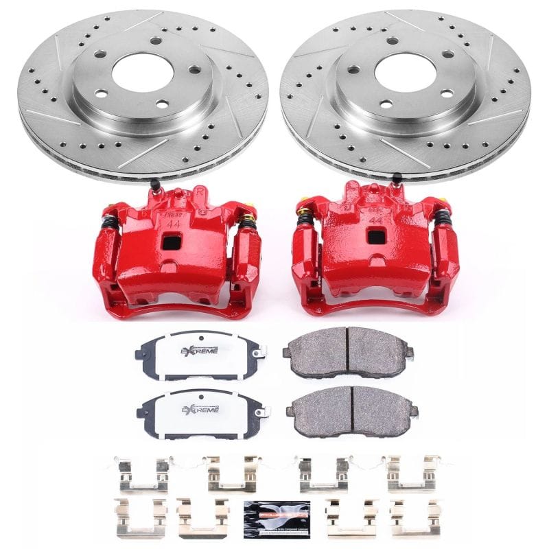 PowerStop — Z26 Street Performance Ceramic Brake Pad, Drilled Slotted Rotor, and Caliper Kit