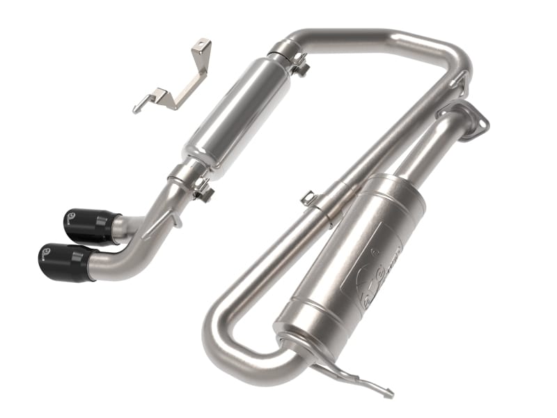 aFe — Takeda 2-1/4 IN 304 Stainless Steel Cat-Back Exhaust System w/ Black Tip
