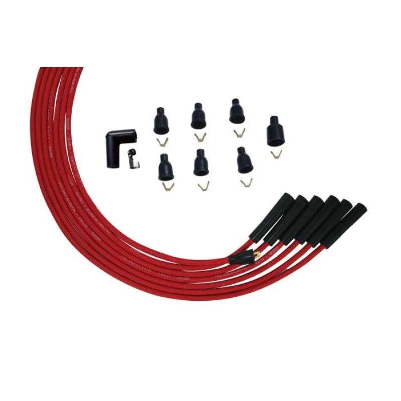 Moroso — Moroso 6 Cyl 90 Deg Boot Non-HEI Ultra Spark Plug Wire Set - Red