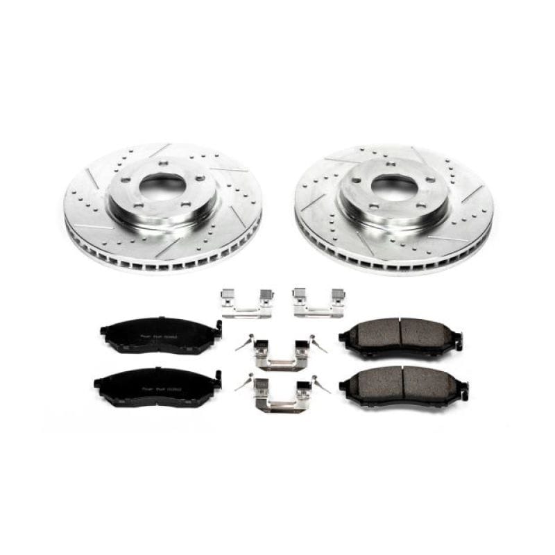 PowerStop — Z23 Daily Driver Carbon-Fiber Ceramic Brake Pad and Drilled & Slotted Rotor Kit