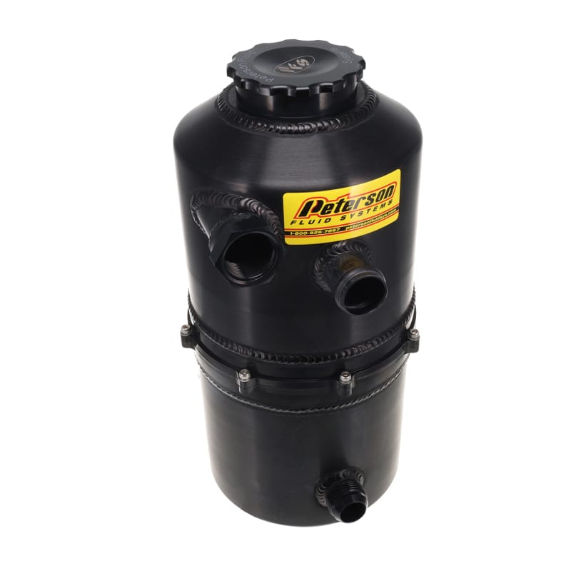 Peterson Fluid Systems — Black 2.3 Gallon Oil Tank Black Single Scavenge Return