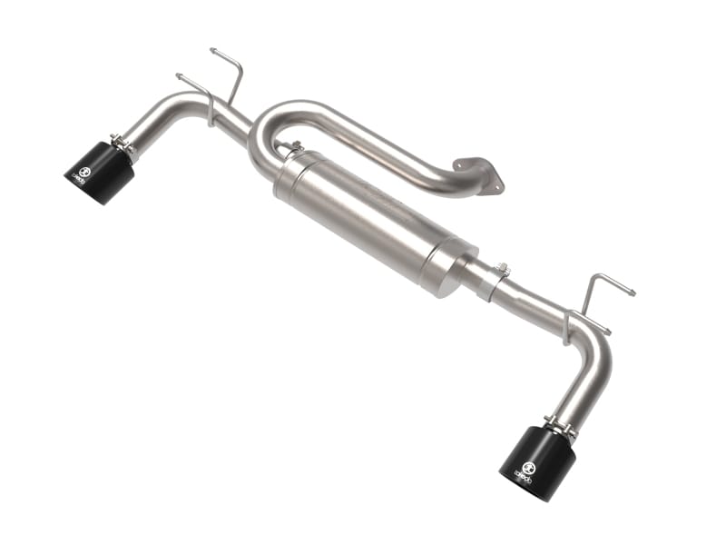 aFe — Takeda 2-1/2 IN 304 Stainless Steel Axle-Back Exhaust System w/ Black Tip