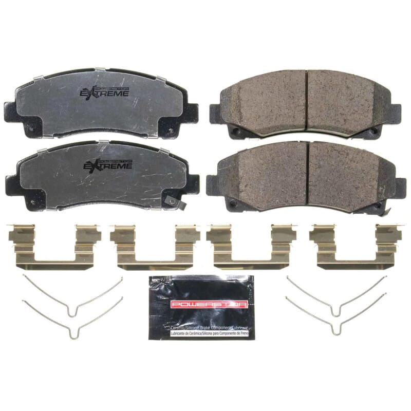 PowerStop — PowerStop - Z26 Performance Carbon-Fiber Ceramic Brake Pads with Hardware Kit