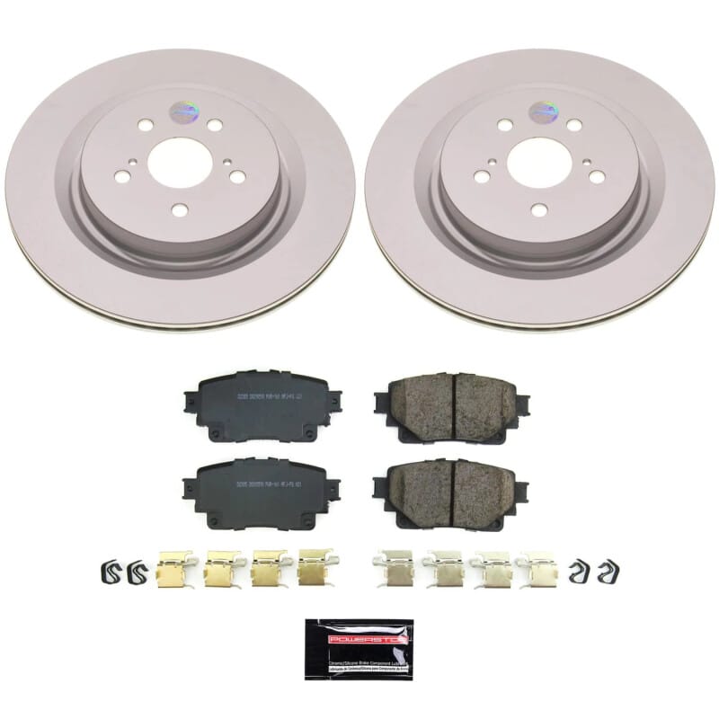 PowerStop — Genuine Geomet Coated Rotor and Low-Dust Ceramic Brake Pad Kit