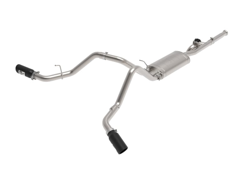 aFe — Gemini XV 3 IN 304 Stainless Steel Cat-Back Exhaust System w/ Cut-Out Black