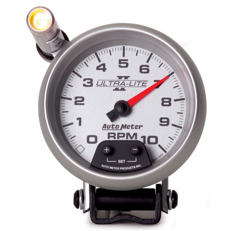 AutoMeter — GAUGE, TACHOMETER, 3 3/4", 10K RPM, PEDESTAL W/ EXT. QUICK-LITE, ULTRA-LITE II