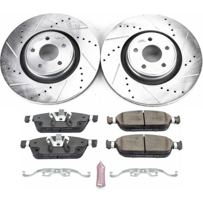 PowerStop — Z23 Daily Driver Carbon-Fiber Ceramic Brake Pad and Drilled & Slotted Rotor Kit