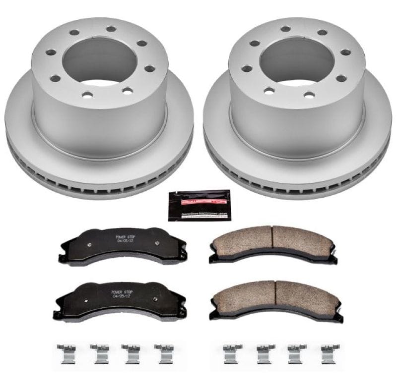 PowerStop — Genuine Geomet Coated Rotor and Low-Dust Ceramic Brake Pad Kit