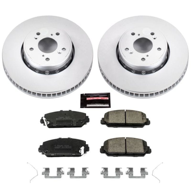 PowerStop — Genuine Geomet Coated Rotor and Low-Dust Ceramic Brake Pad Kit