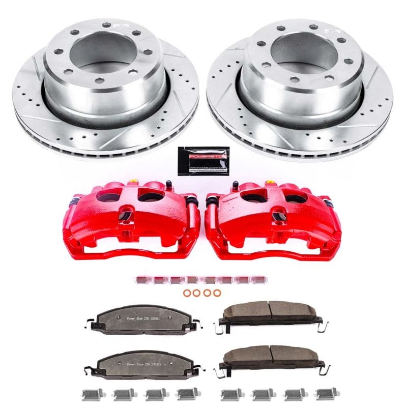 PowerStop — Z36 Truck and SUV Ceramic Brake Pad, Drilled & Slotted Rotor, and Caliper Kit