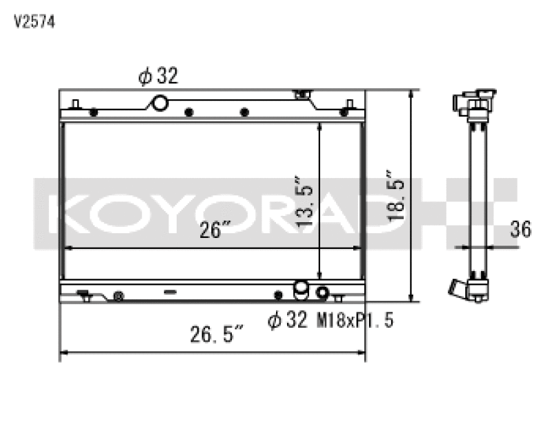 Koyo — Koyorad V2574 Racing All Aluminum Radiator