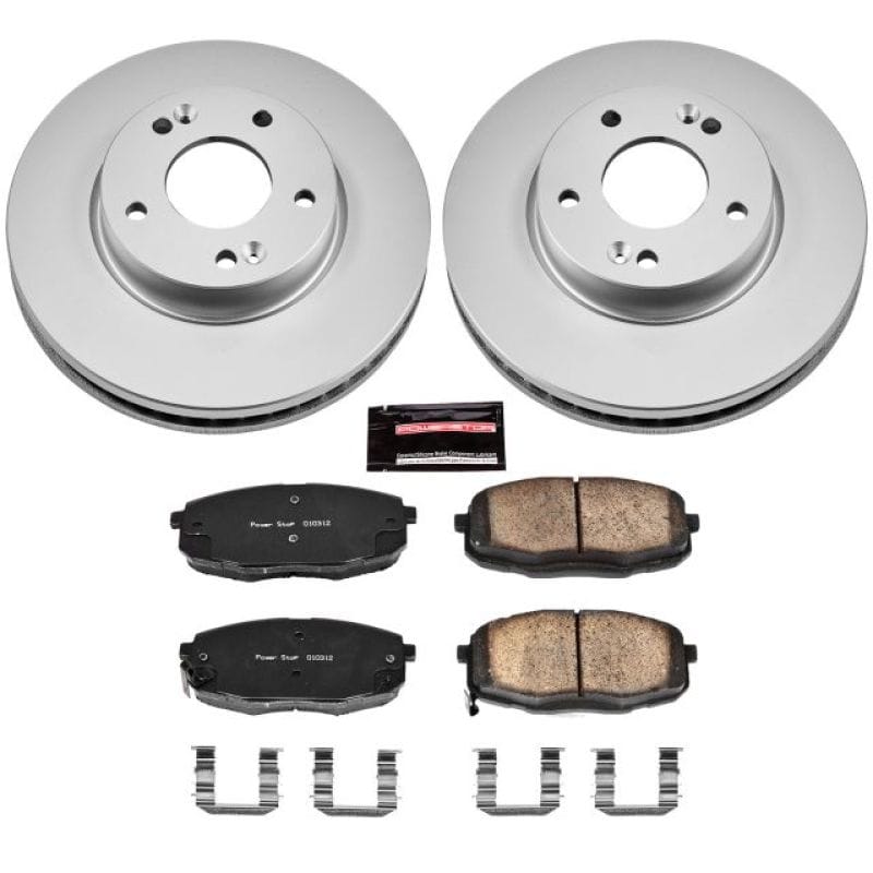 PowerStop — Genuine Geomet Coated Rotor and Low-Dust Ceramic Brake Pad Kit