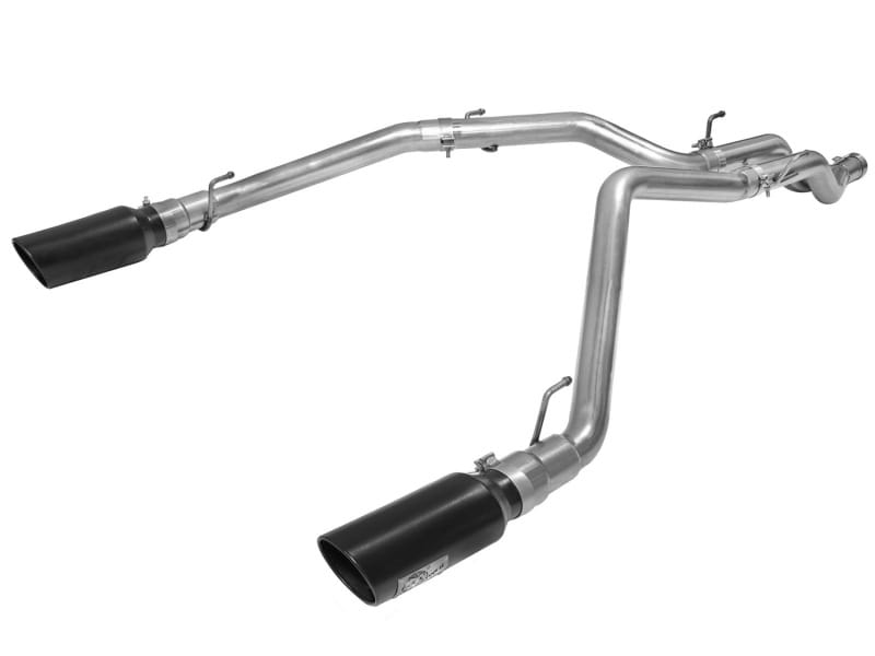 aFe — Large Bore-HD 3 IN 409 Stainless Steel DPF-Back Exhaust System w/Black Tip