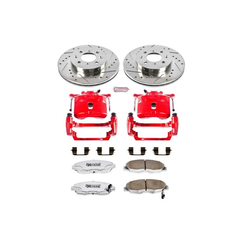 PowerStop — Z26 Street Performance Ceramic Brake Pad, Drilled Slotted Rotor, and Caliper Kit
