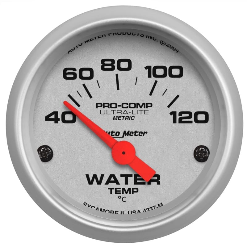 AutoMeter — GAUGE, WATER TEMP, 2 1/16", 40-120?C, ELECTRIC, ULTRA-LITE