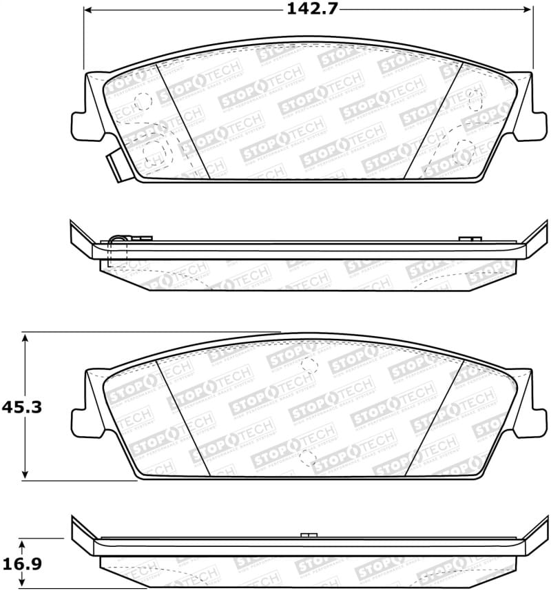 Stoptech — StopTech Street Brake Pads with Shims and Hardware
