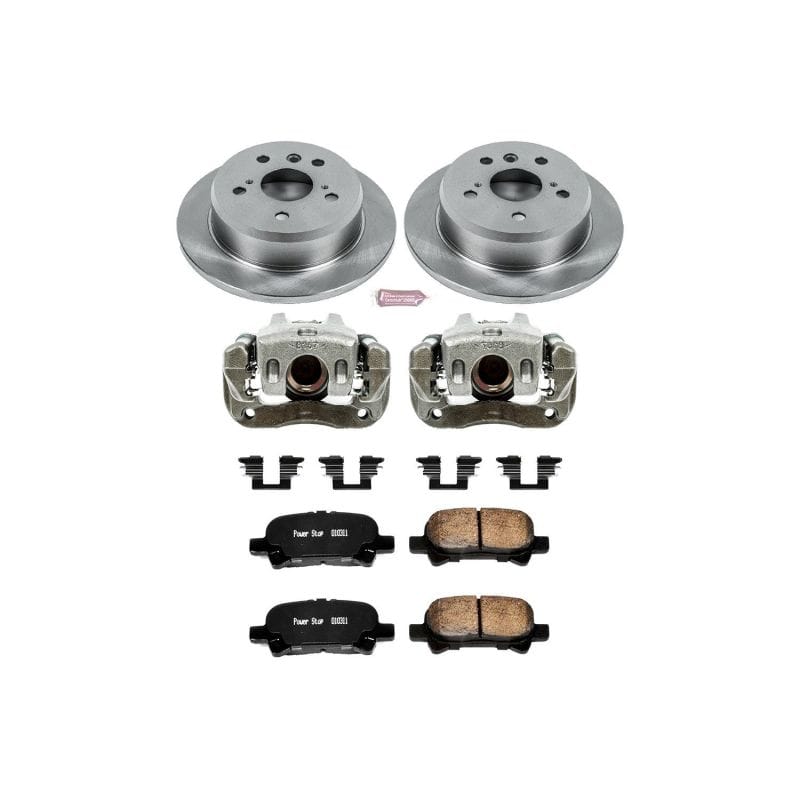 PowerStop — OE Stock Replacement Low-Dust Ceramic Brake Pad, Rotor and Caliper Kit
