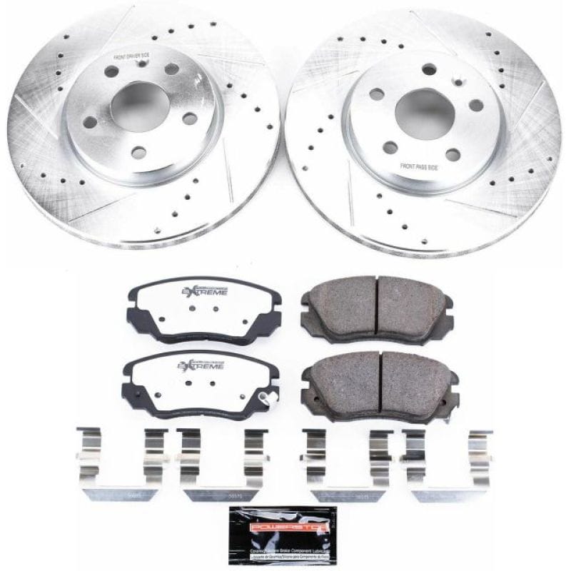 PowerStop — Z26 Street Performance Ceramic Brake Pad and Drilled & Slotted Rotor Kit